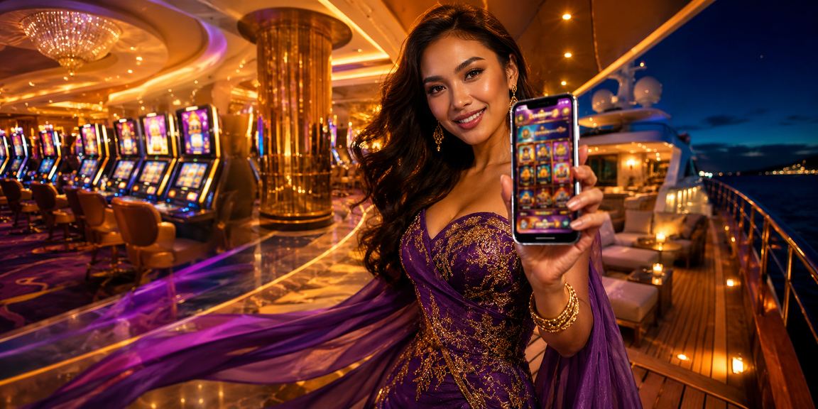 Pengguna menggunakan aplikasi casino mobile sambil melihat detail transaksi deposit dan penarikan